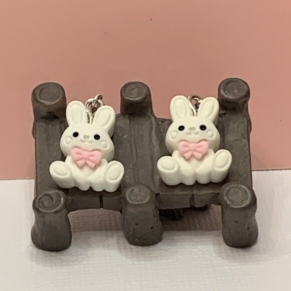 Bunny Earring, Easter Earring, Easter Basket Earring, Bunny Rabbit Earring - Picture 3 of 5